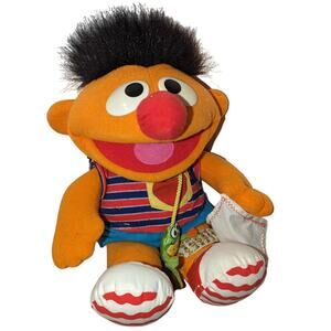 Vintage 1999 Ernie Check Up Plush I Have A Good Heart Sesame Street Fisher Price